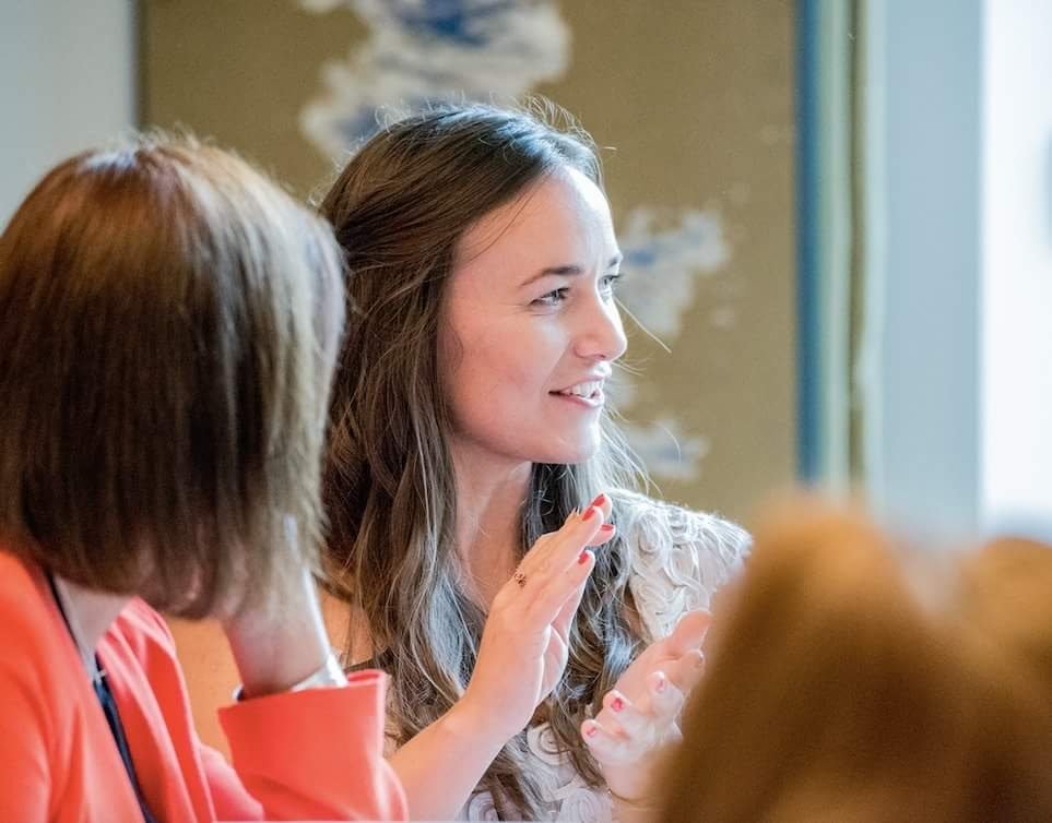 Debs Thorpe talking to others as part of the WholeHearted Living Institute