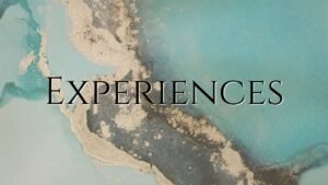 Experiences on a teal background