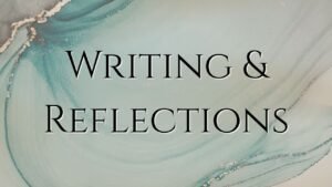 Writing on a teal background