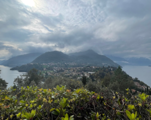 view of lake como from the mountains